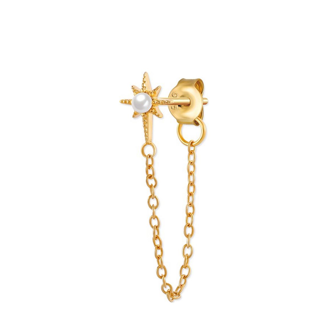 Gold Chain Drop Star Pendant Earring main product photo