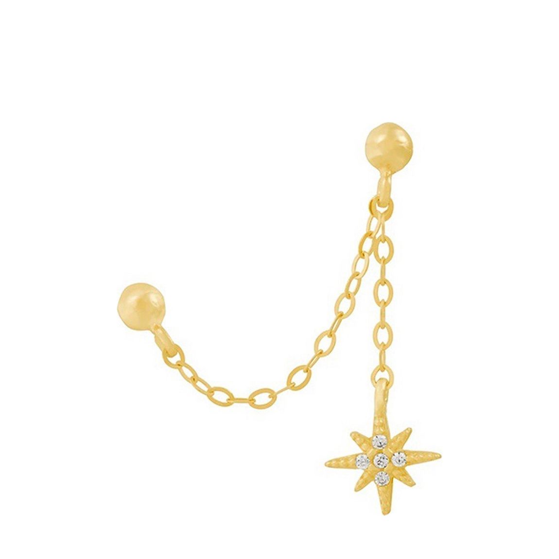 Gold Chain Drop Star Design Earrings main product photo