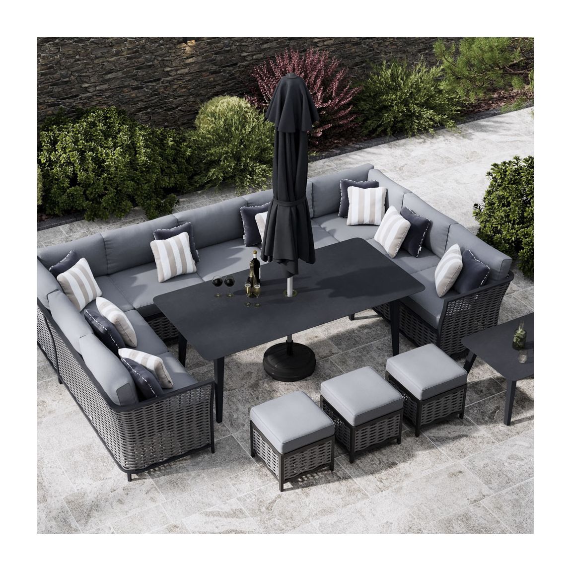 Talia 5E - U Shaped Sofa Set with Dining Table and Footstools main product photo