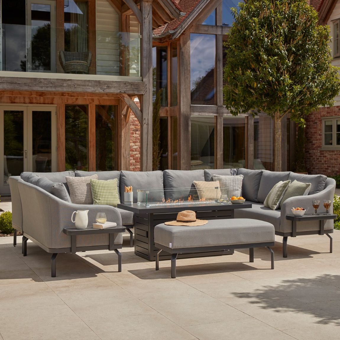 Belgravia 7F - U Shaped Sofa with Gas Fire Pit and Bench main product photo
