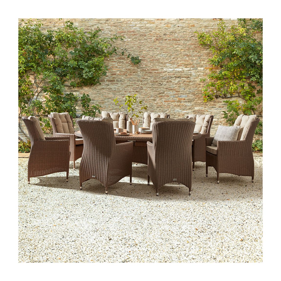 Turnbury 8O - 8 Seat Oval Dining Set - Natural main product photo