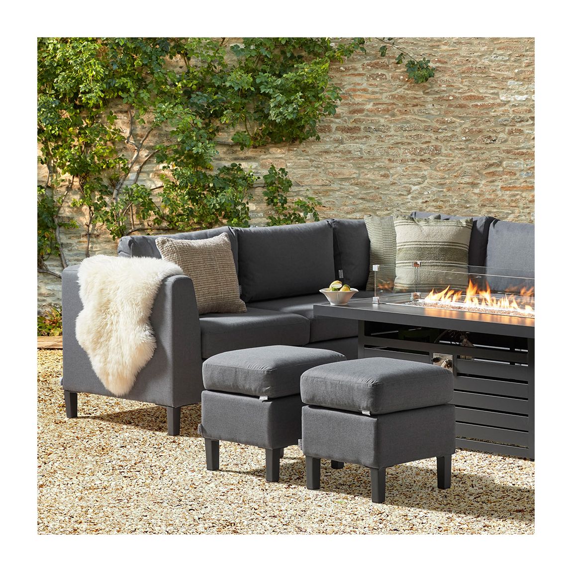 Birkin 2E - Extended Corner Sofa with Gas Fire Pit Coffee Table main product photo