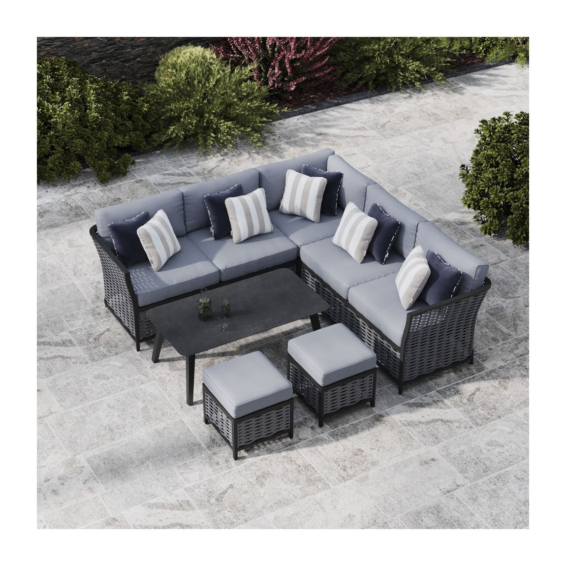 Talia 1B - Corner Sofa with Coffee Table and Footstools main product photo