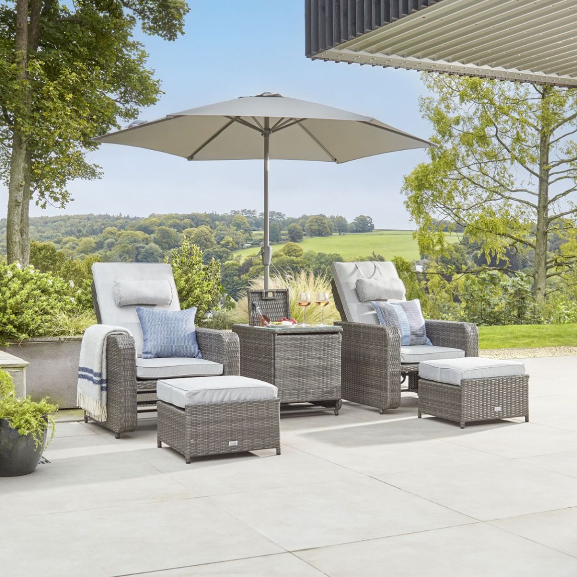 ALLEGRO - Reclining Sofa Chair, Daybed or Sunlounger - Mixed Grey main product photo