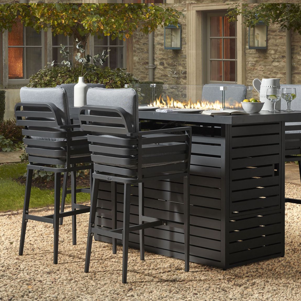 Salone 6G - Bar Table with Fire Pit - Graphite main product photo