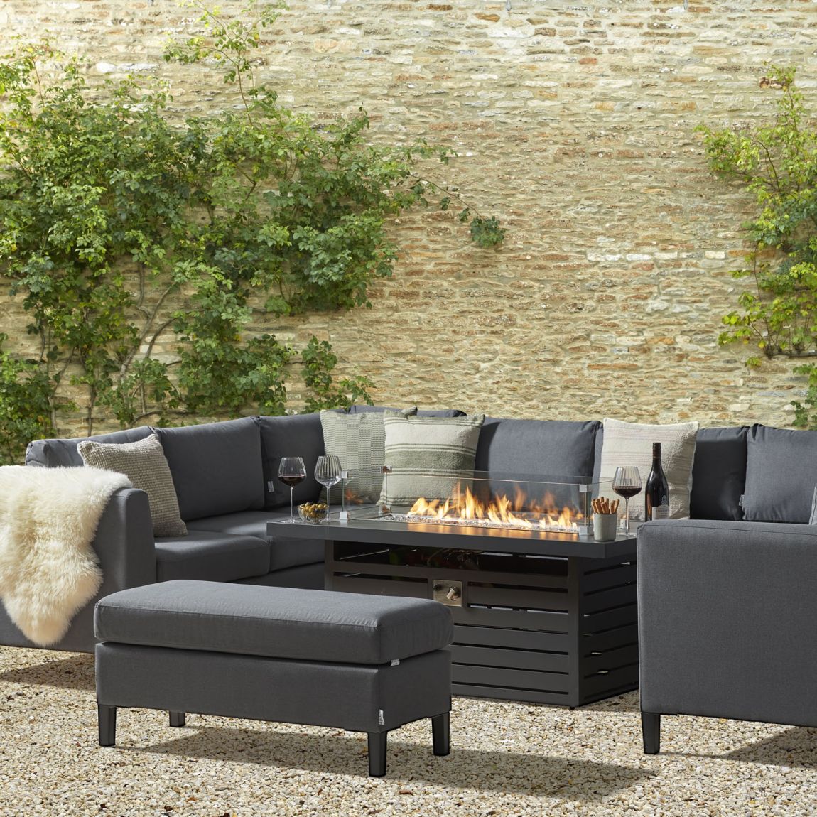 Birkin 7F - U Shaped Sofa with Gas Fire Pit and Bench main product photo