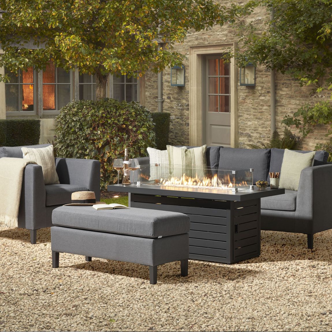 Birkin 11D - 3 Seat Sofa Set with Gas Fire Pit Coffee Table and Bench main product photo