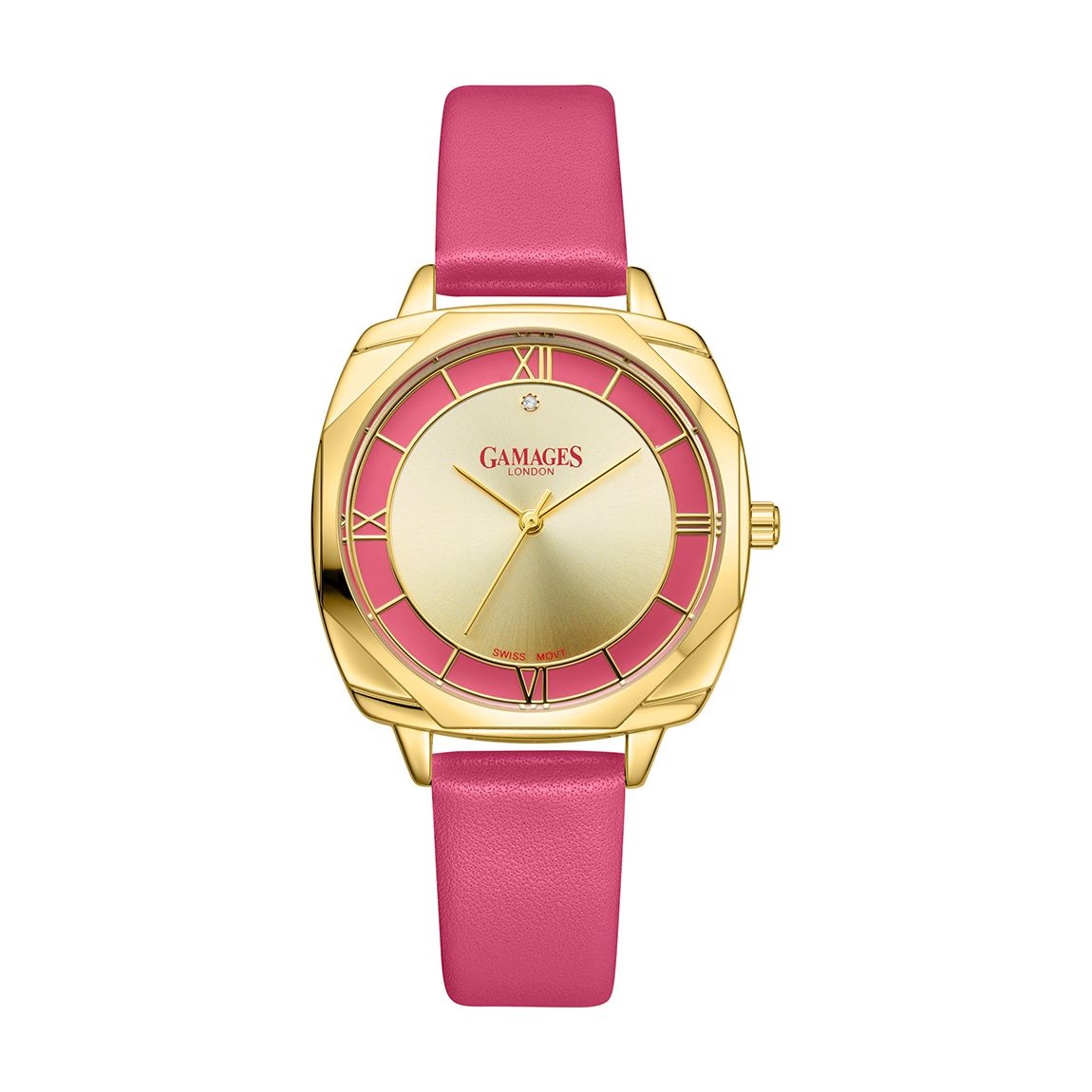 Gamages Of London Ladies Resplendent Diamond In Gold Raspberry 38mm main product photo