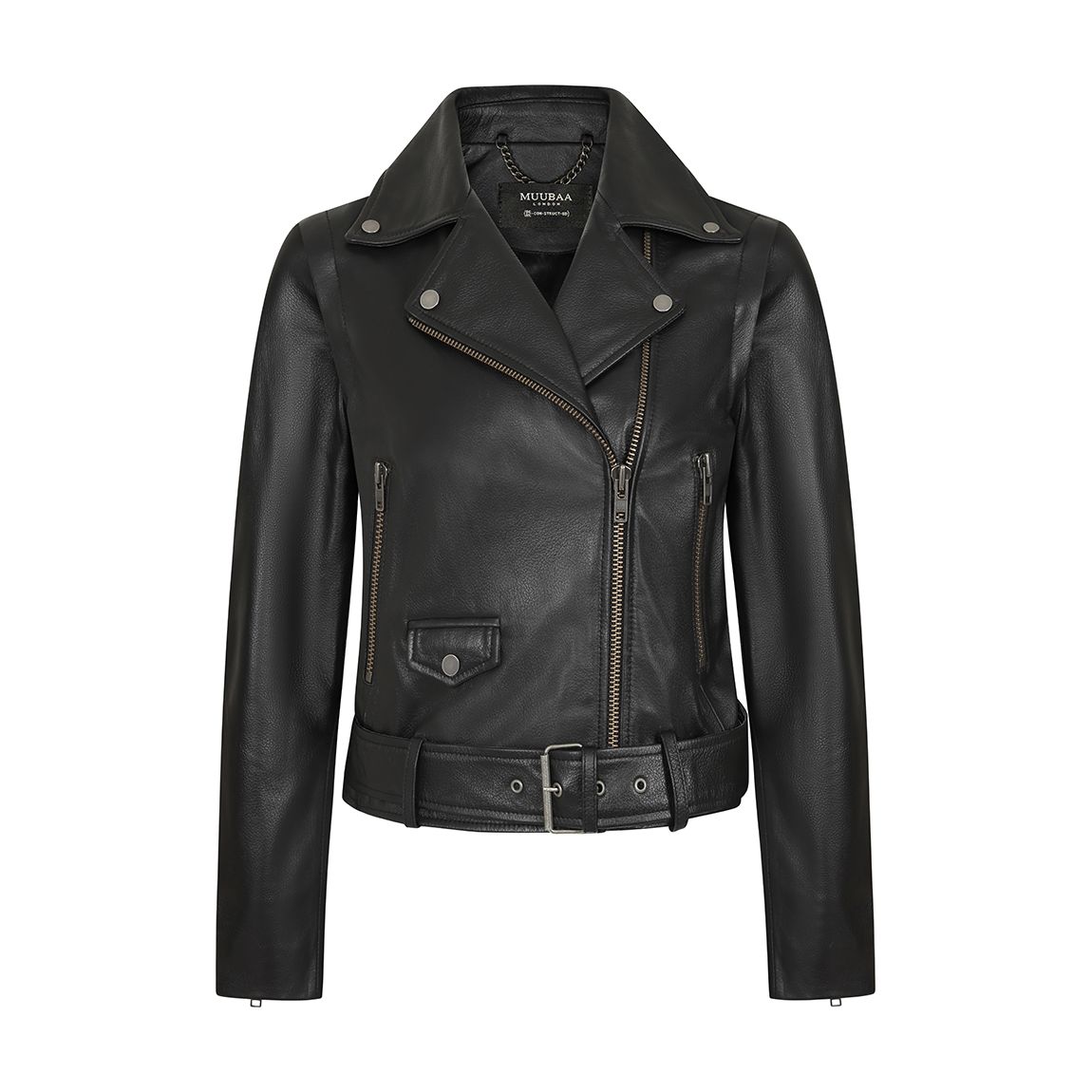 Black 2-In-1 Leather Biker Jacket main product photo