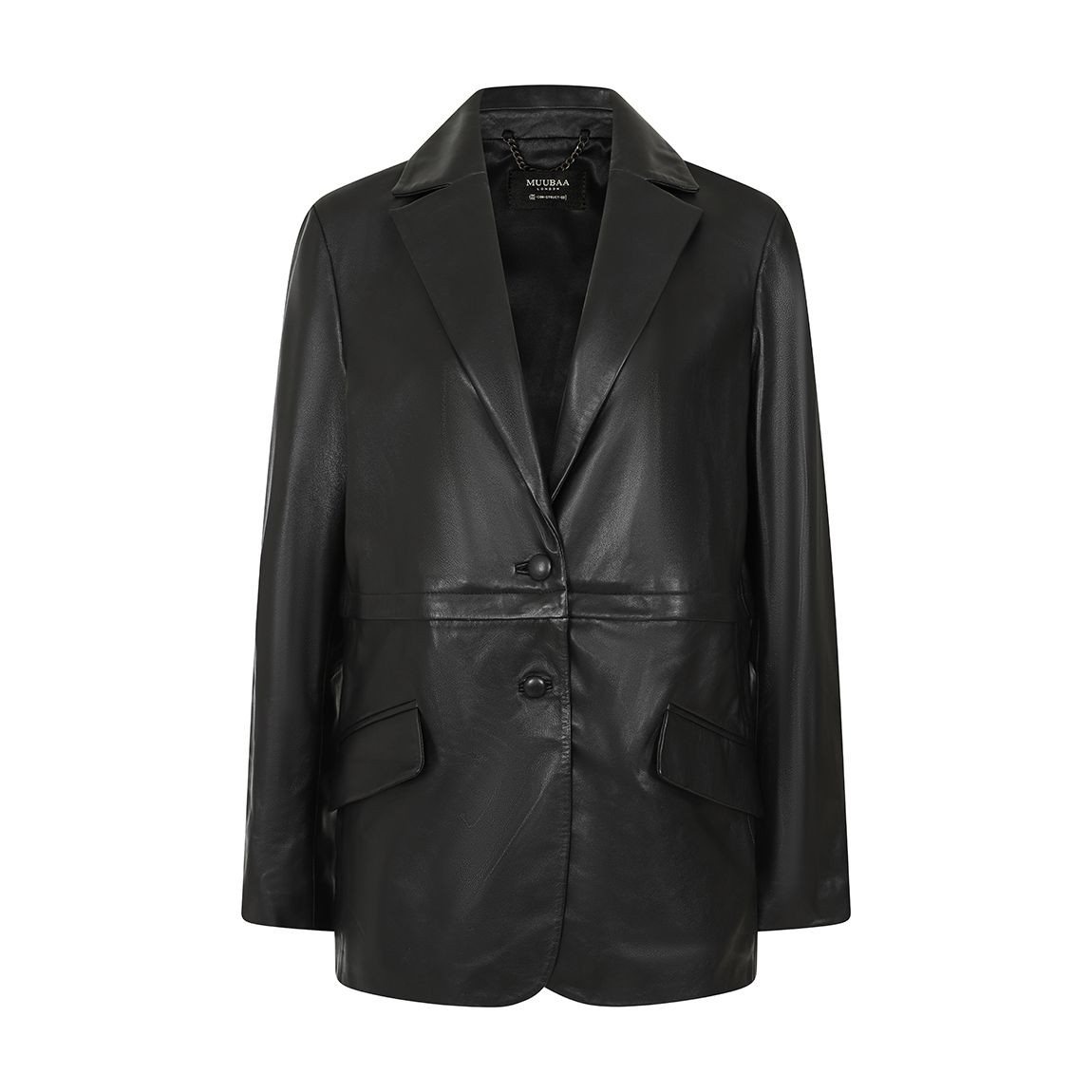 Black 2-In-1 Leather Blazer main product photo