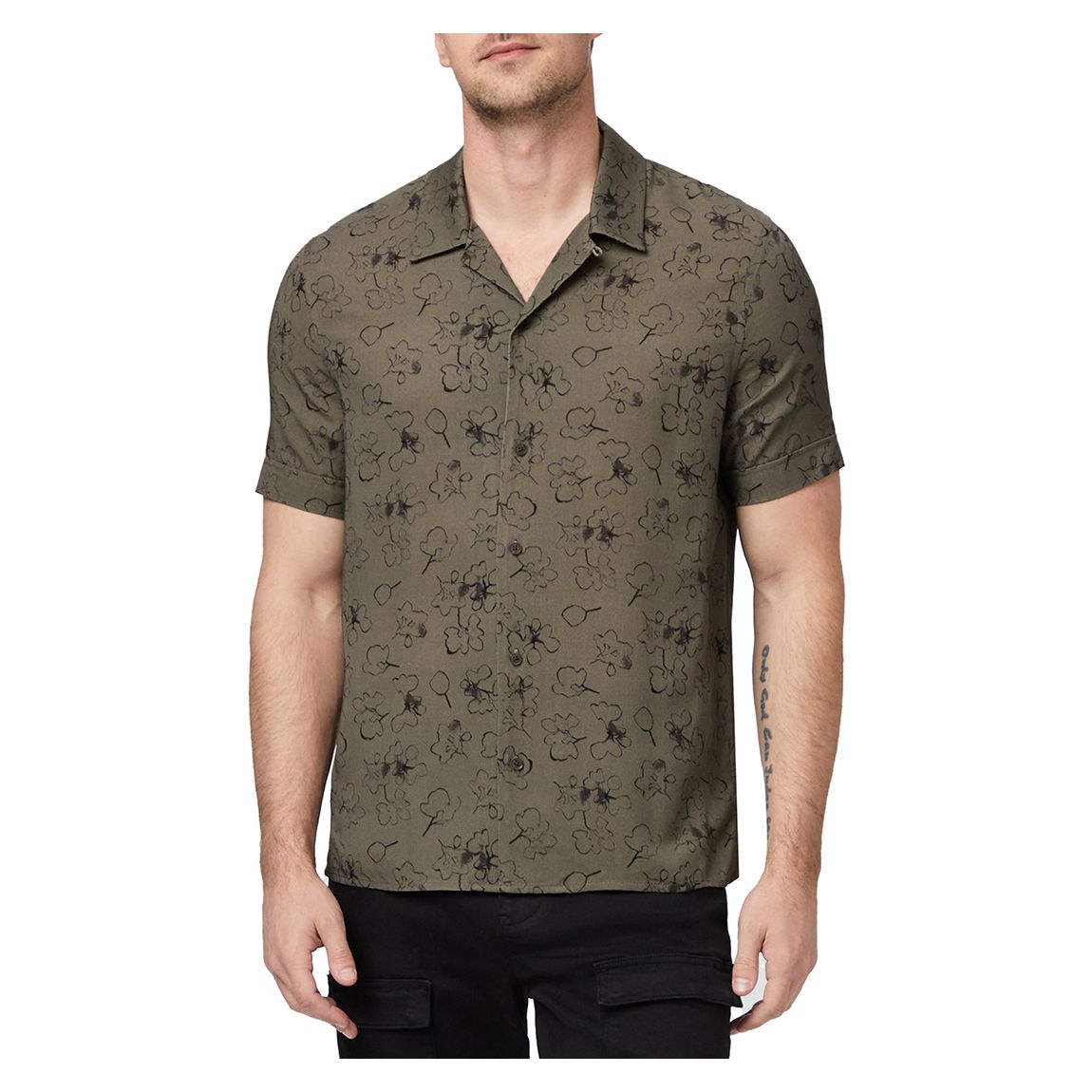 Khaki Printed Landon Shirt main product photo