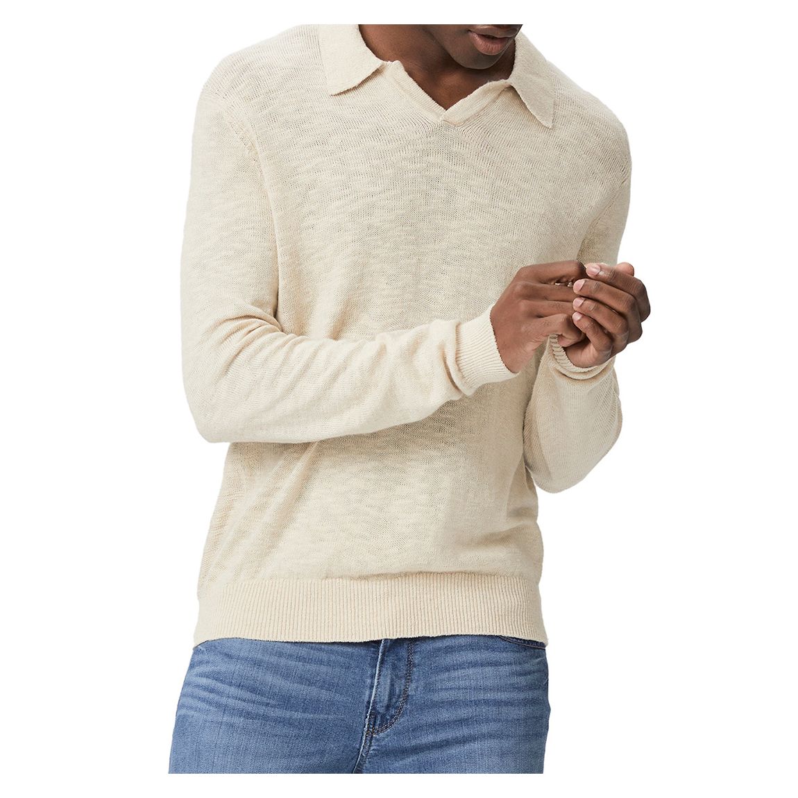 Ecru Marl Valdez Collar Pullover main product photo