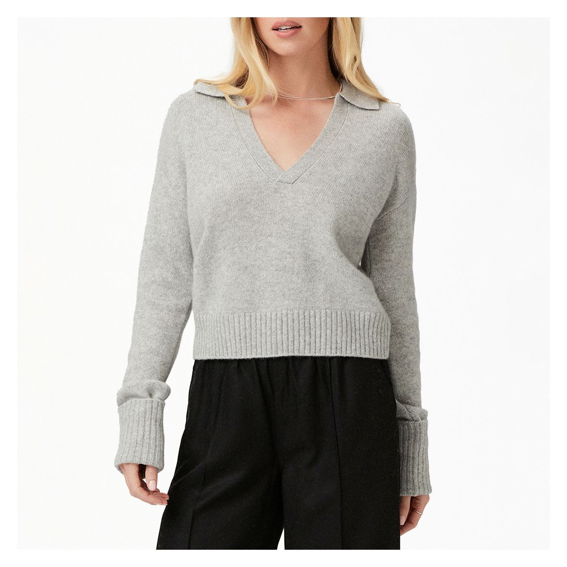 Grey Marl Maxie Collared Sweater main product photo