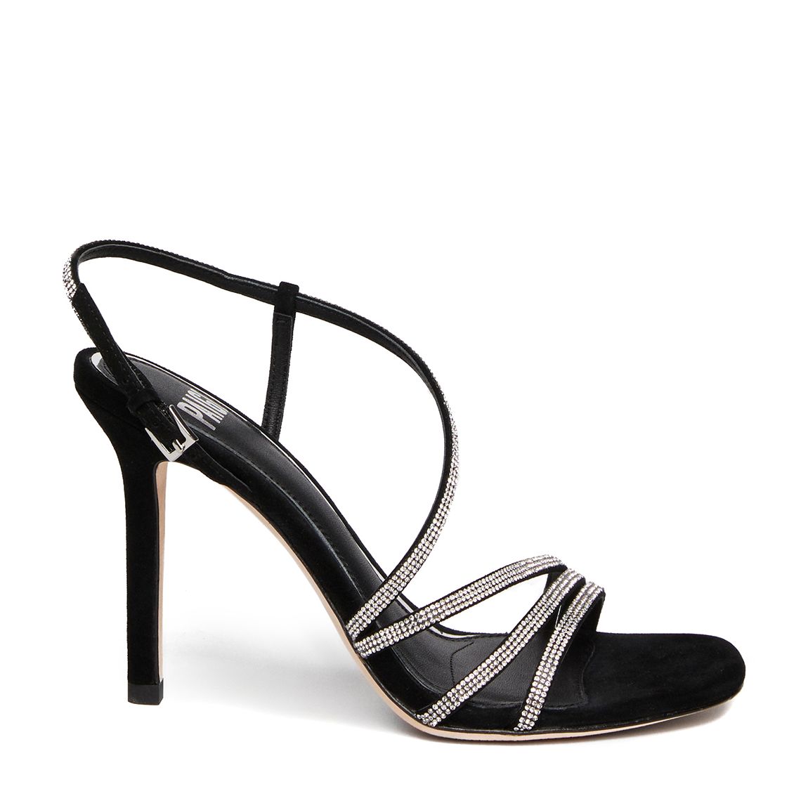 Black/Silver Embellished Savannah Heeled Sandal main product photo