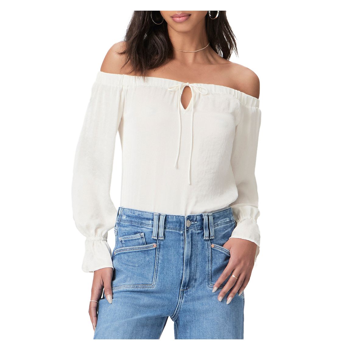 Ivory Ayanna Keyhole Bardot Blouse main product photo