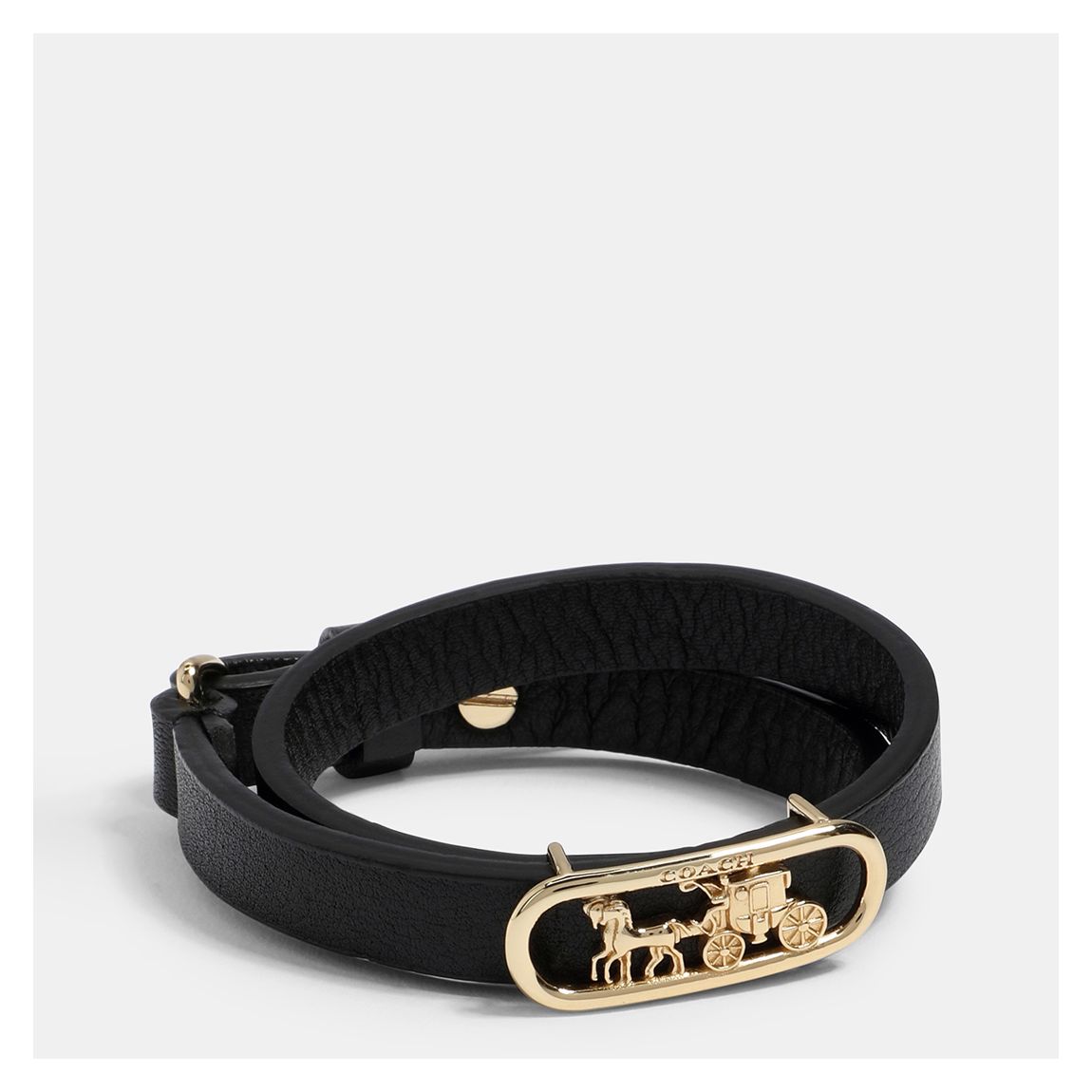 Black Signature Leather Bracelet main product photo