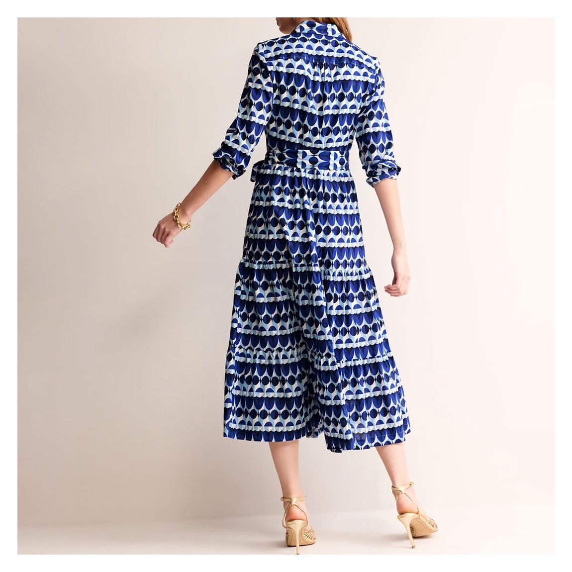 Cobalt Flo Printed Midi Shirt Dress main product photo