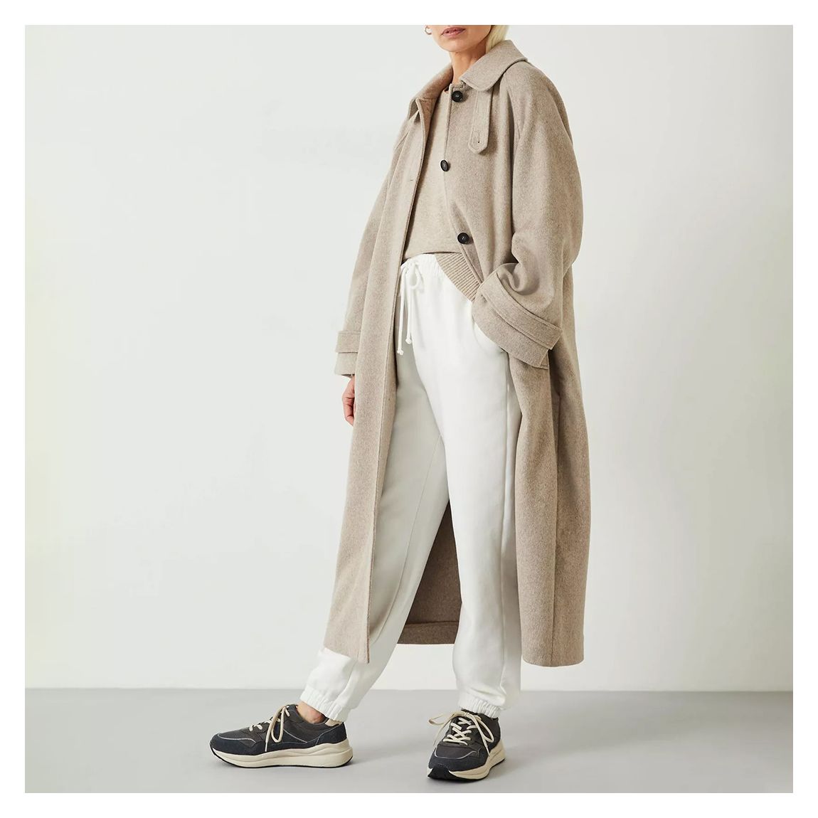Oatmeal Marlowe Relaxed Raglan Coat main product photo