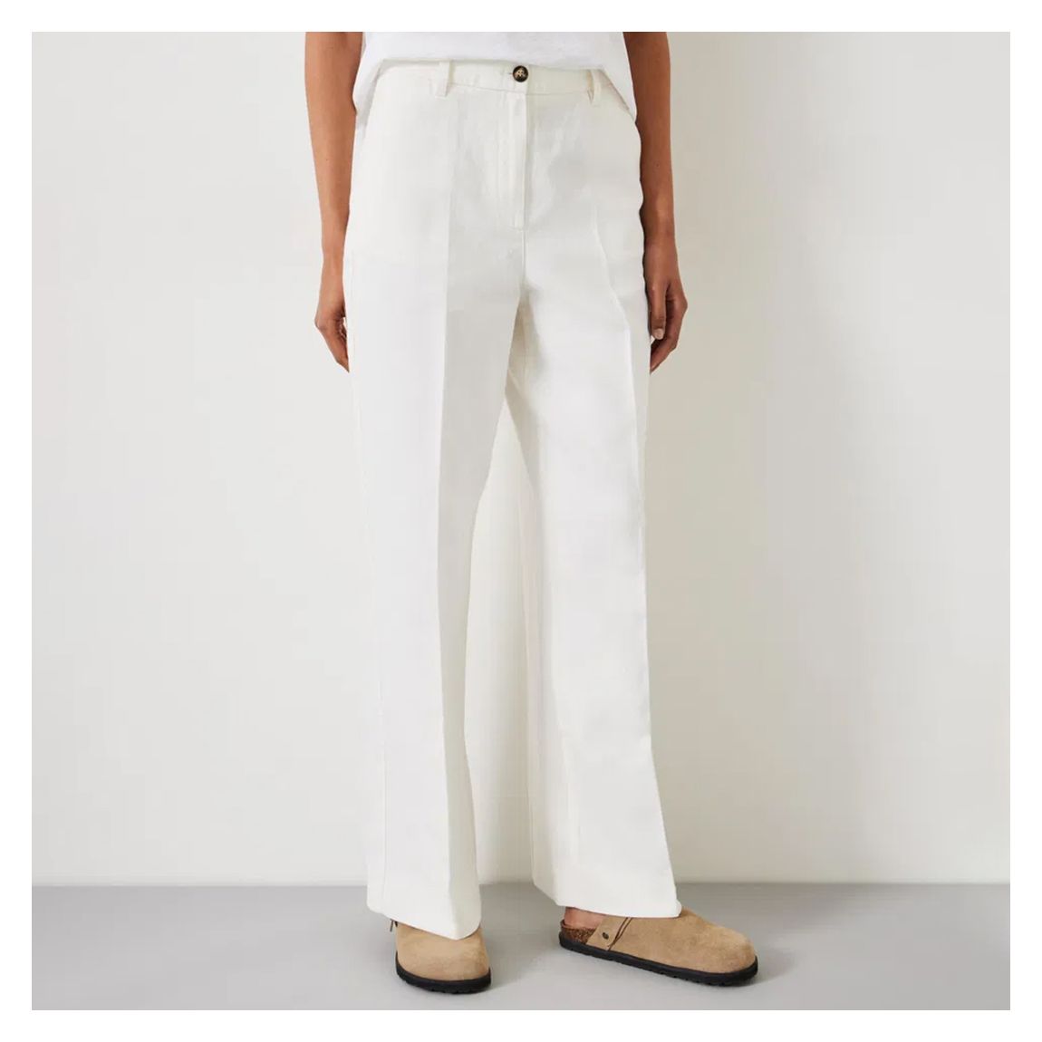 Ivory Emily Pleated Wide Leg Trousers main product photo