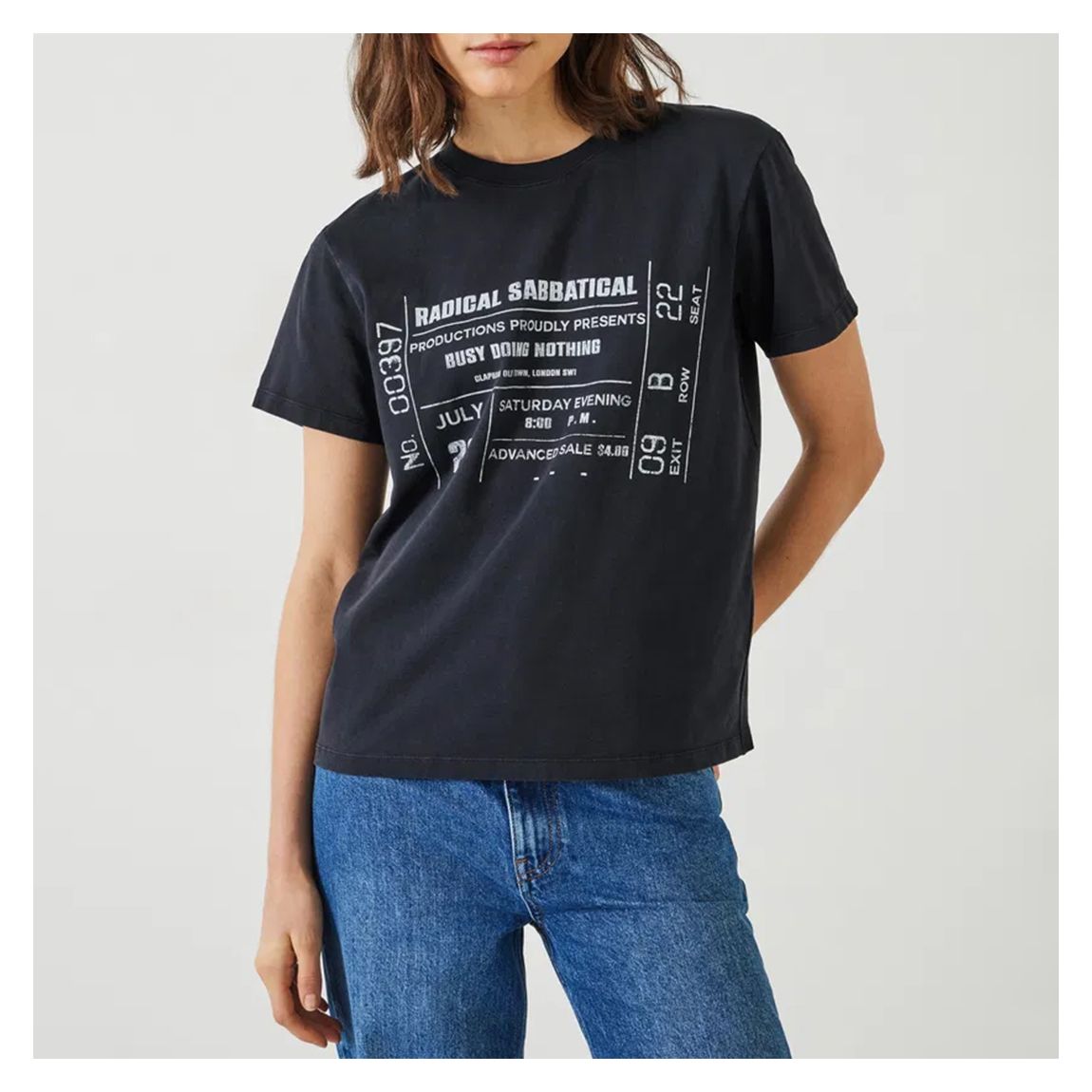Shirt Black Ticket Graphic Washed T main product photo