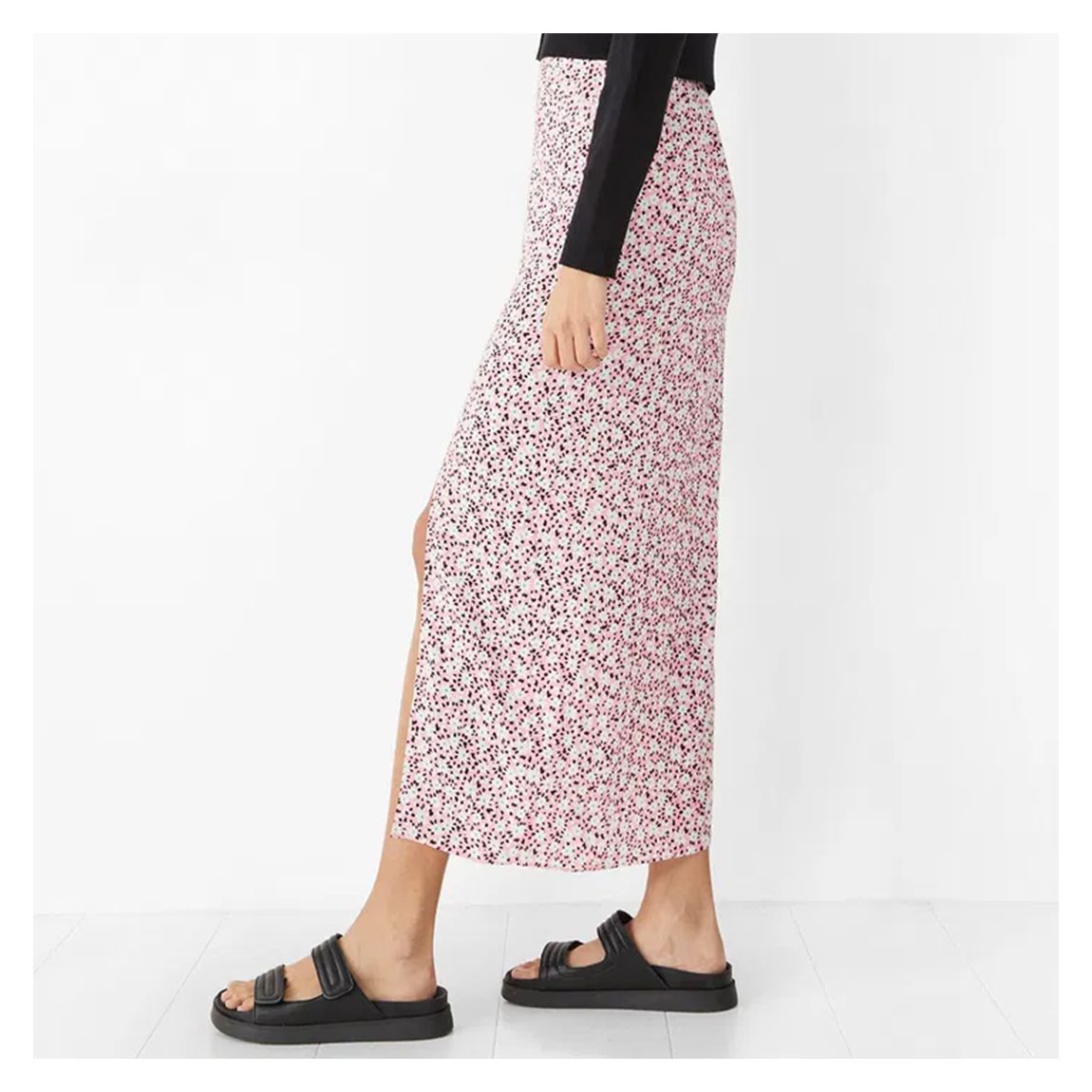 Pink Printed Izzy Split Maxi Skirt main product photo