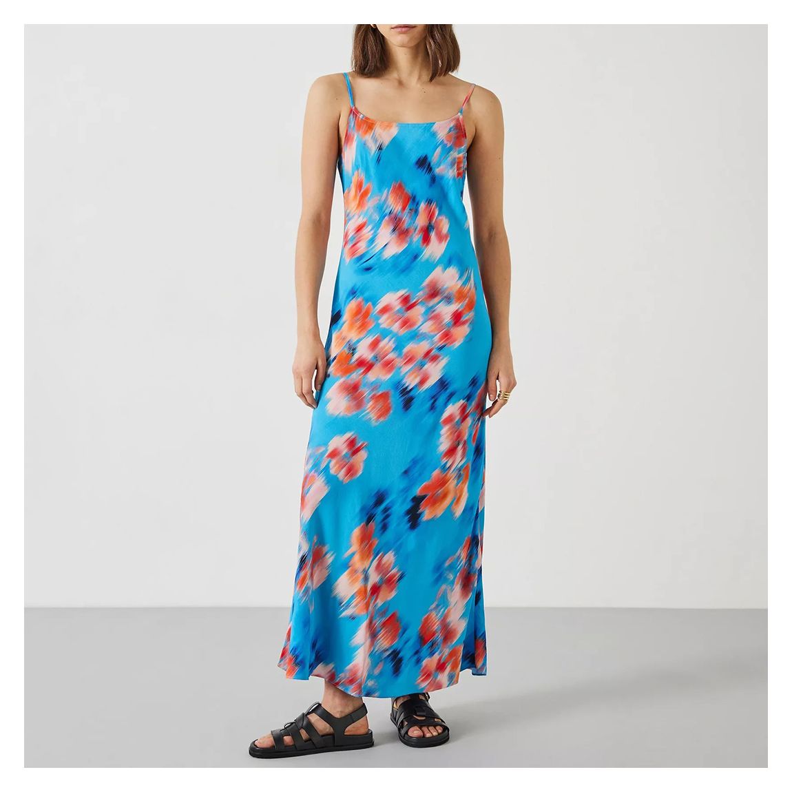 Cyan Printed Skye Slip Maxi Dress main product photo