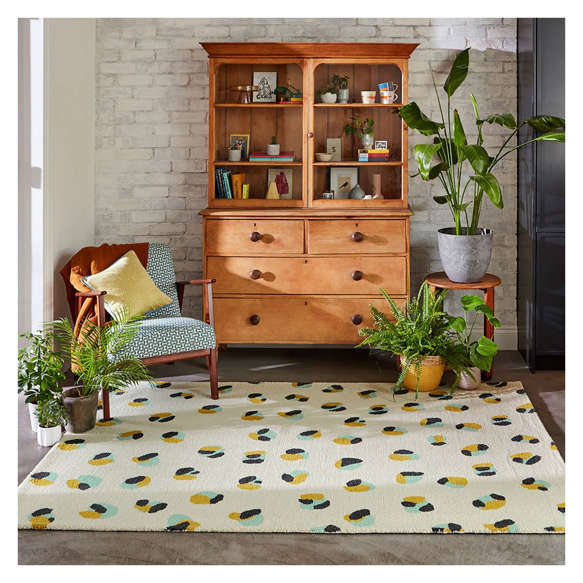 Leopard Dots 125206 250x350 Rug, Pebble/Sage main product photo