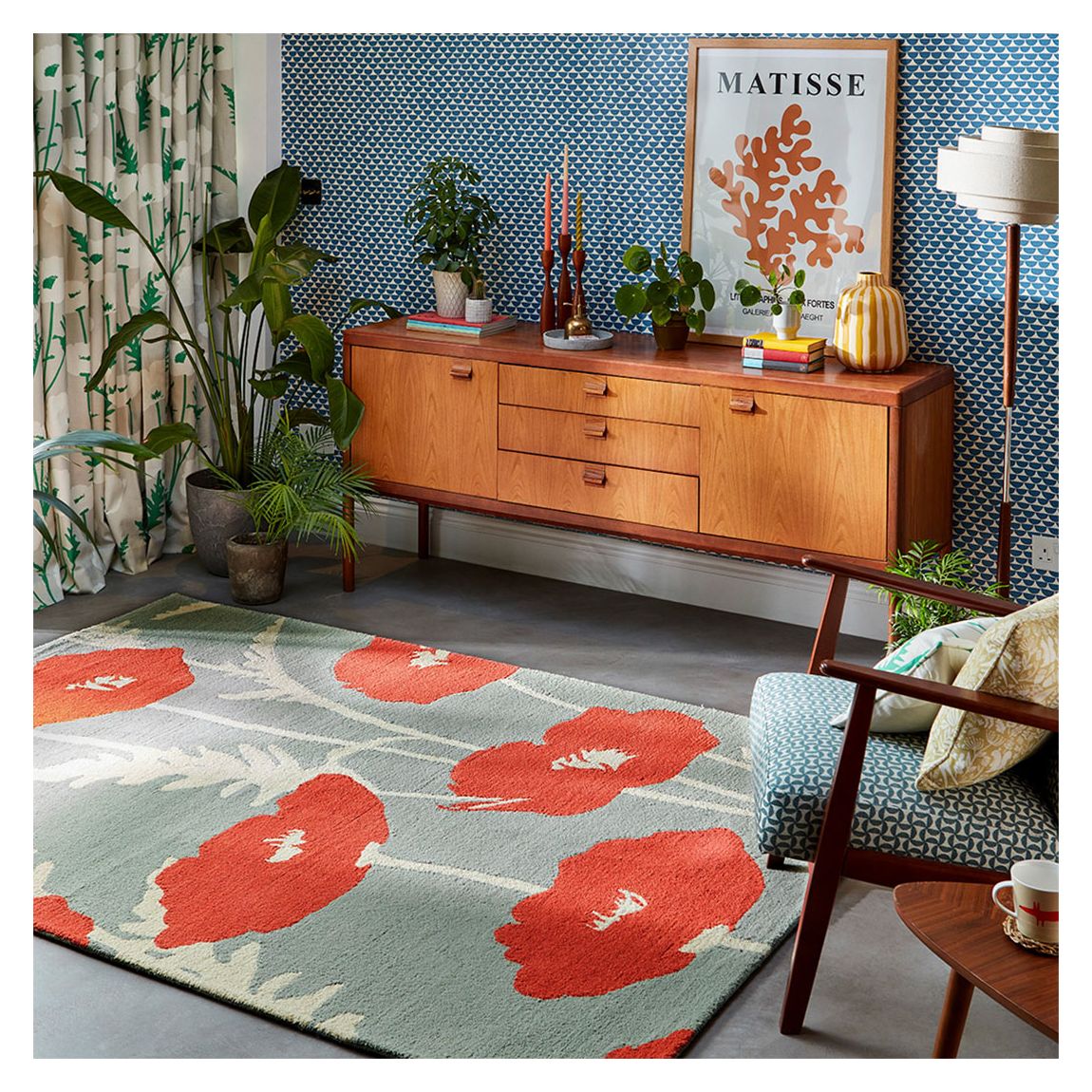 Poppy Pop 124800 200x280 Rug, Sage/Poppy main product photo