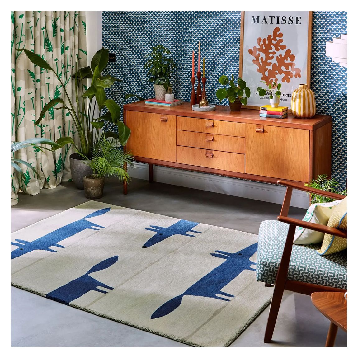 Mr Fox 025328 090x150 Rug, Pebble/Denim main product photo