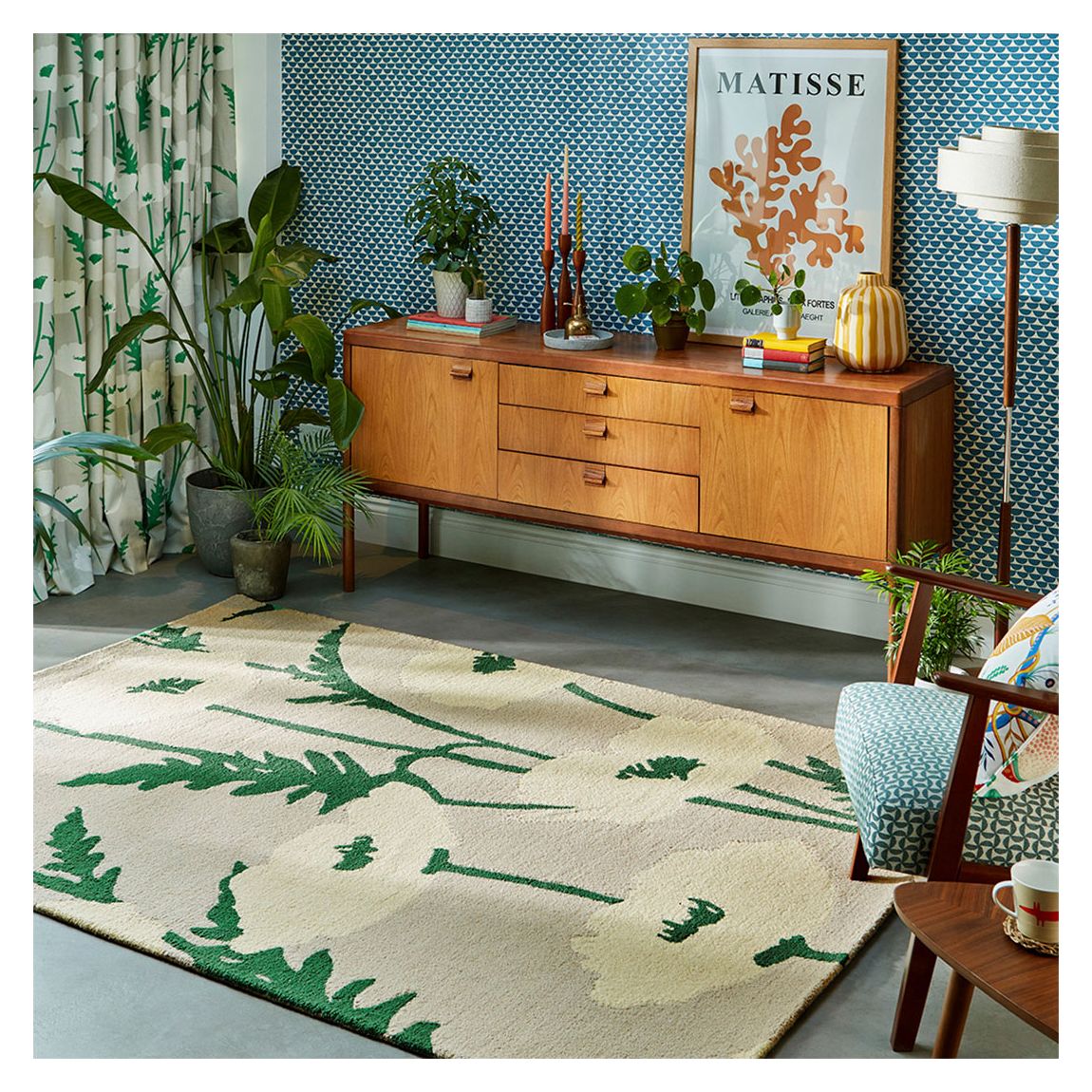 Poppy Pop 124807 160x230 Rug, Parchment/Gecko main product photo