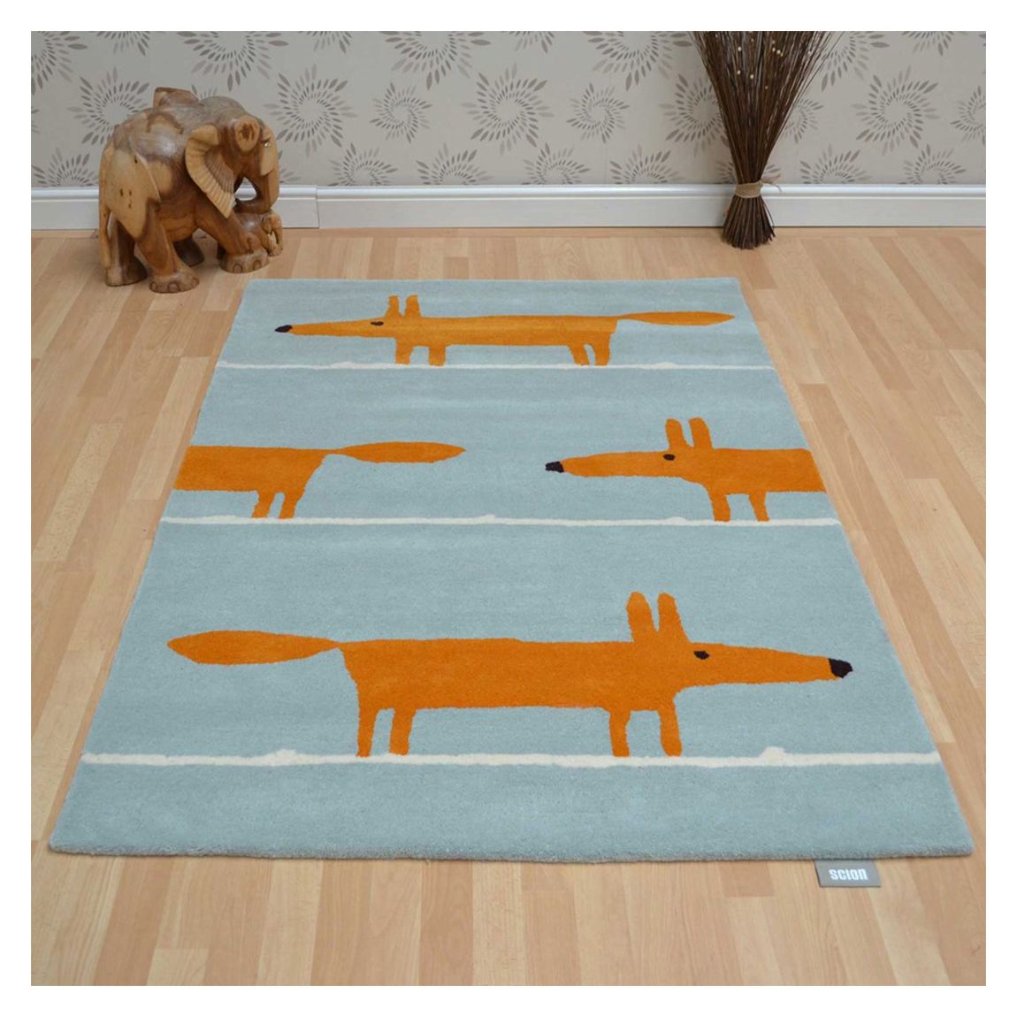 Mr Fox 025308 120x180 Rug, Aqua main product photo