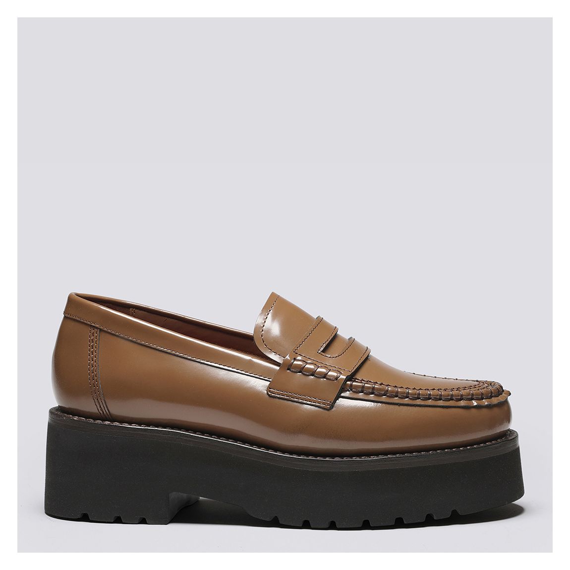 Women's Brown Leather Loafer main product photo