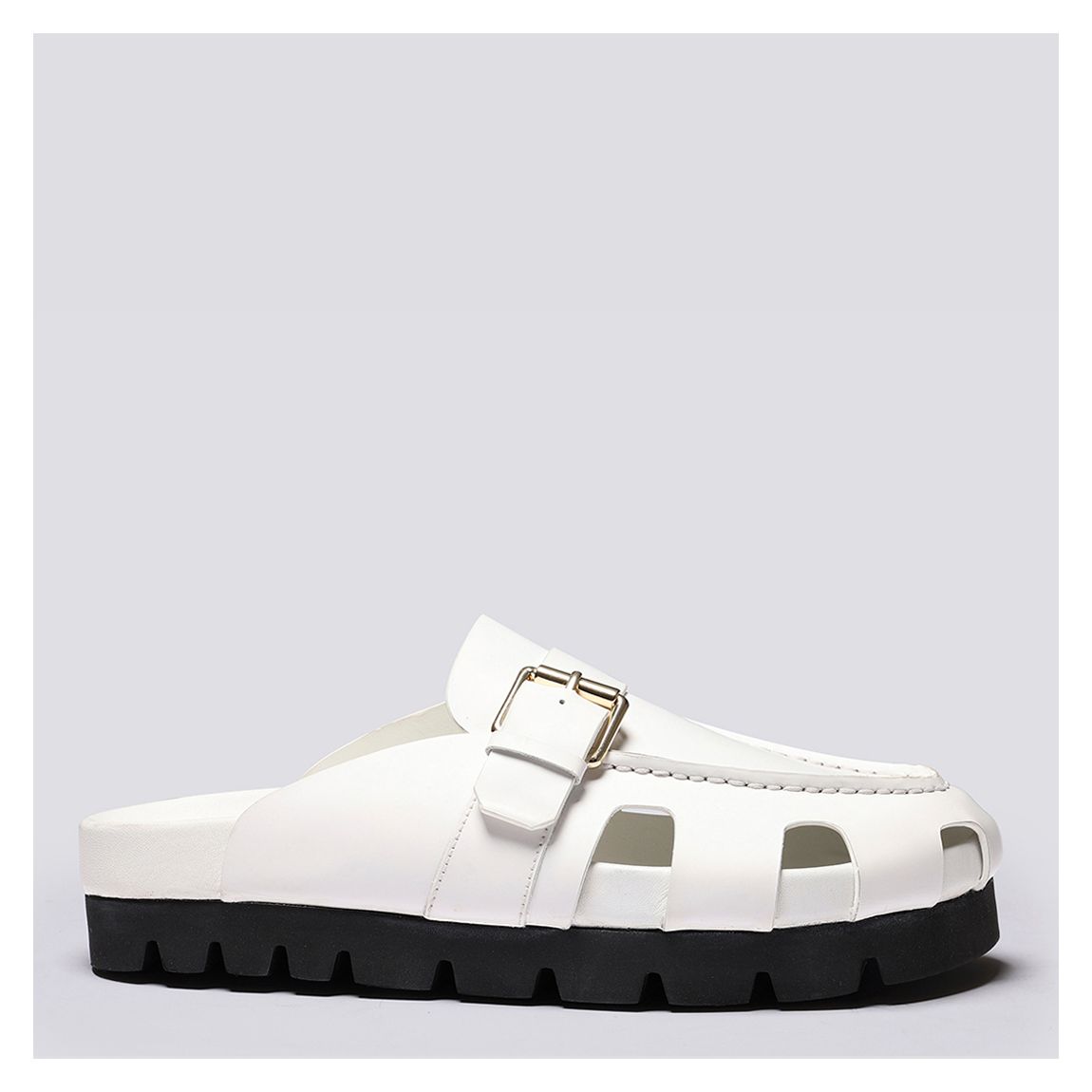 Women's White Leather Dotty Clog main product photo