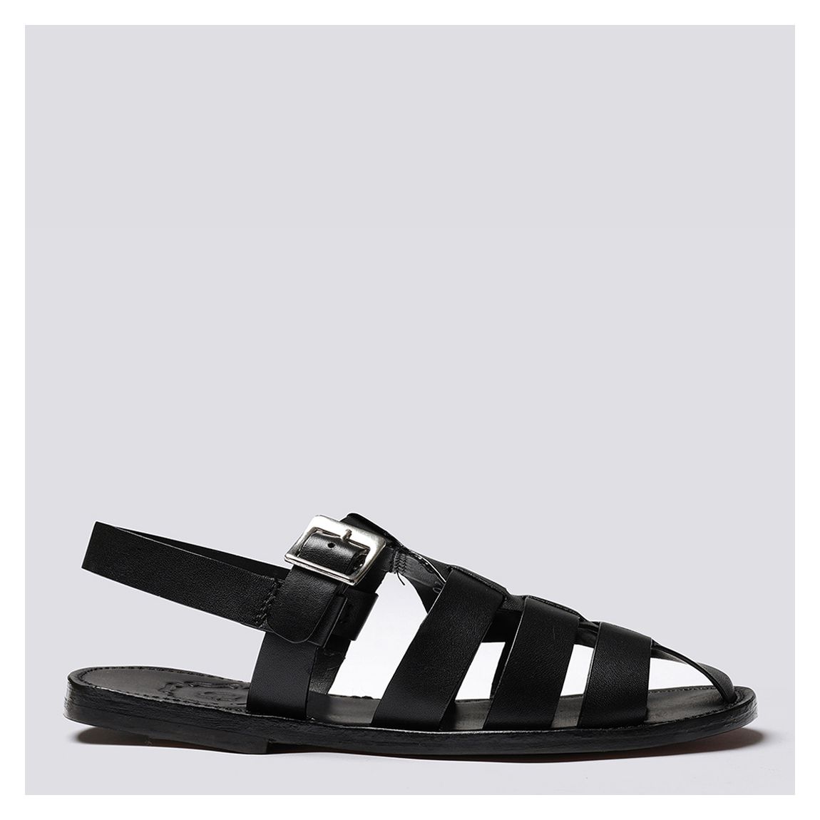 Women's Black Leather Queenie Sandal main product photo