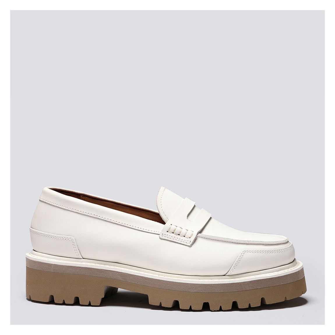 Women's White Leather Lyndsey Loafer main product photo