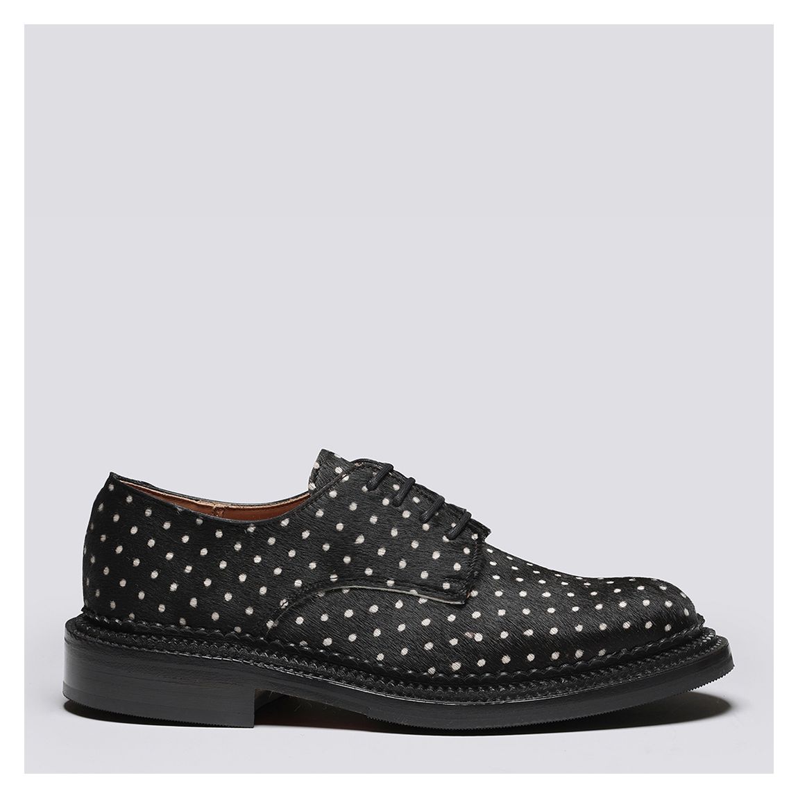Women's Black/White Leather Derby Shoe main product photo
