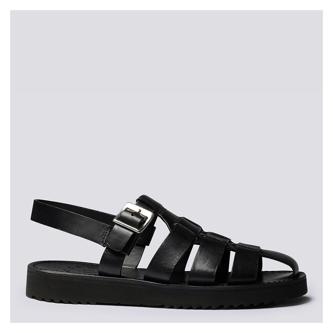 Women's Black Leather Queenie Sandal main product photo