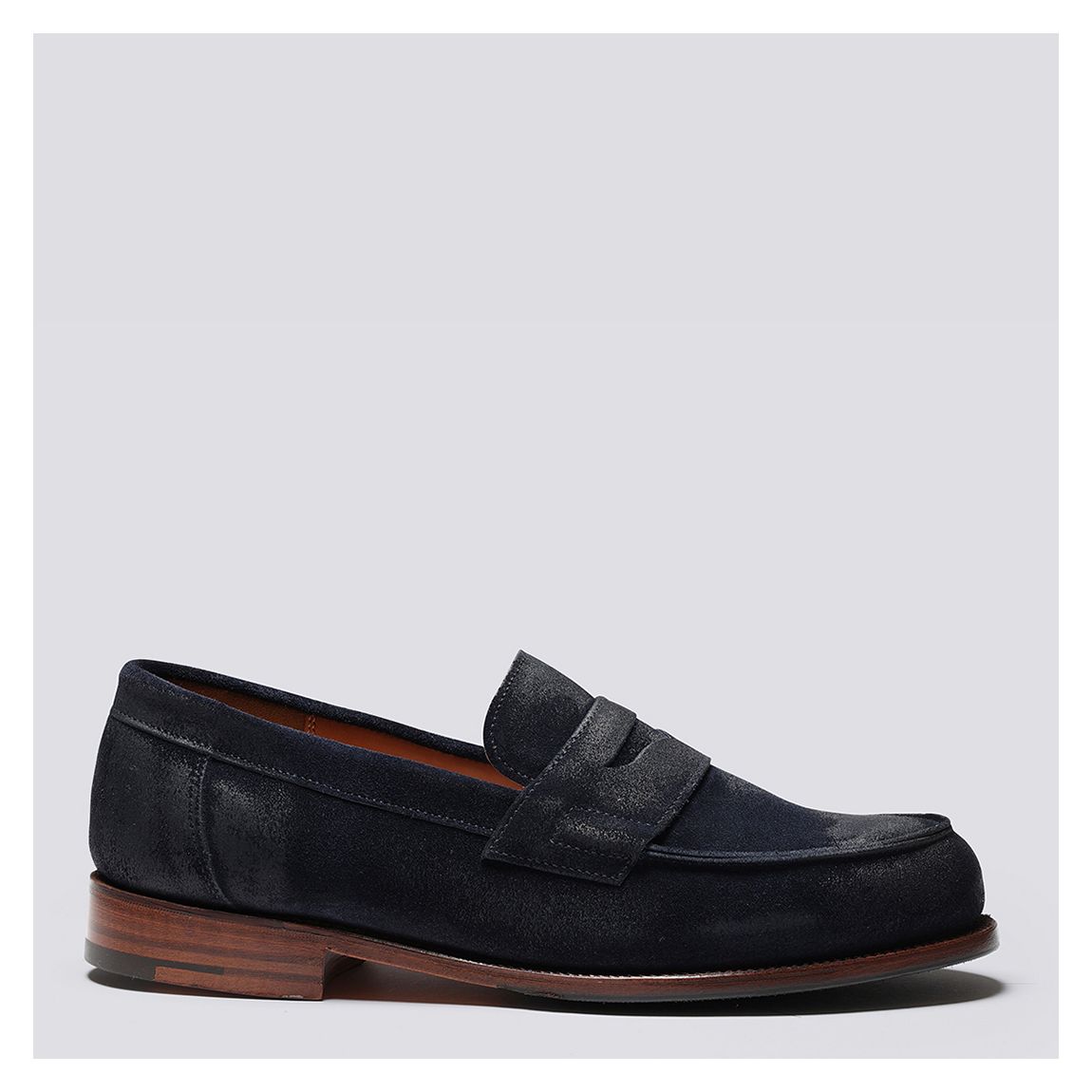 Men's Navy Epsom Suede Loafer main product photo