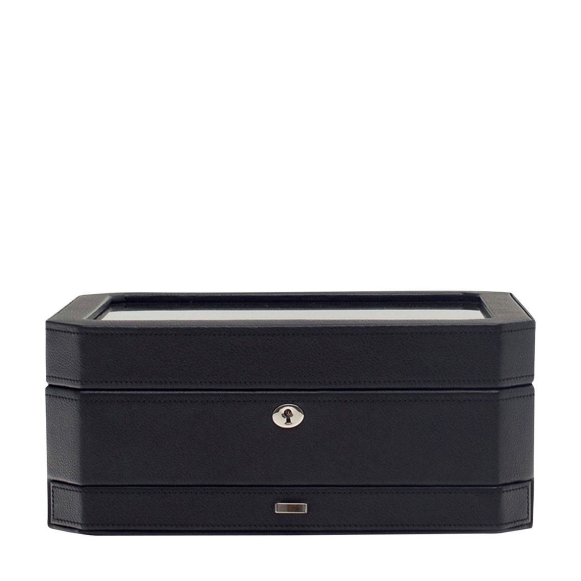 Black Windsor Vegan Leather 10 Piece Watch Box With Drawer main product photo