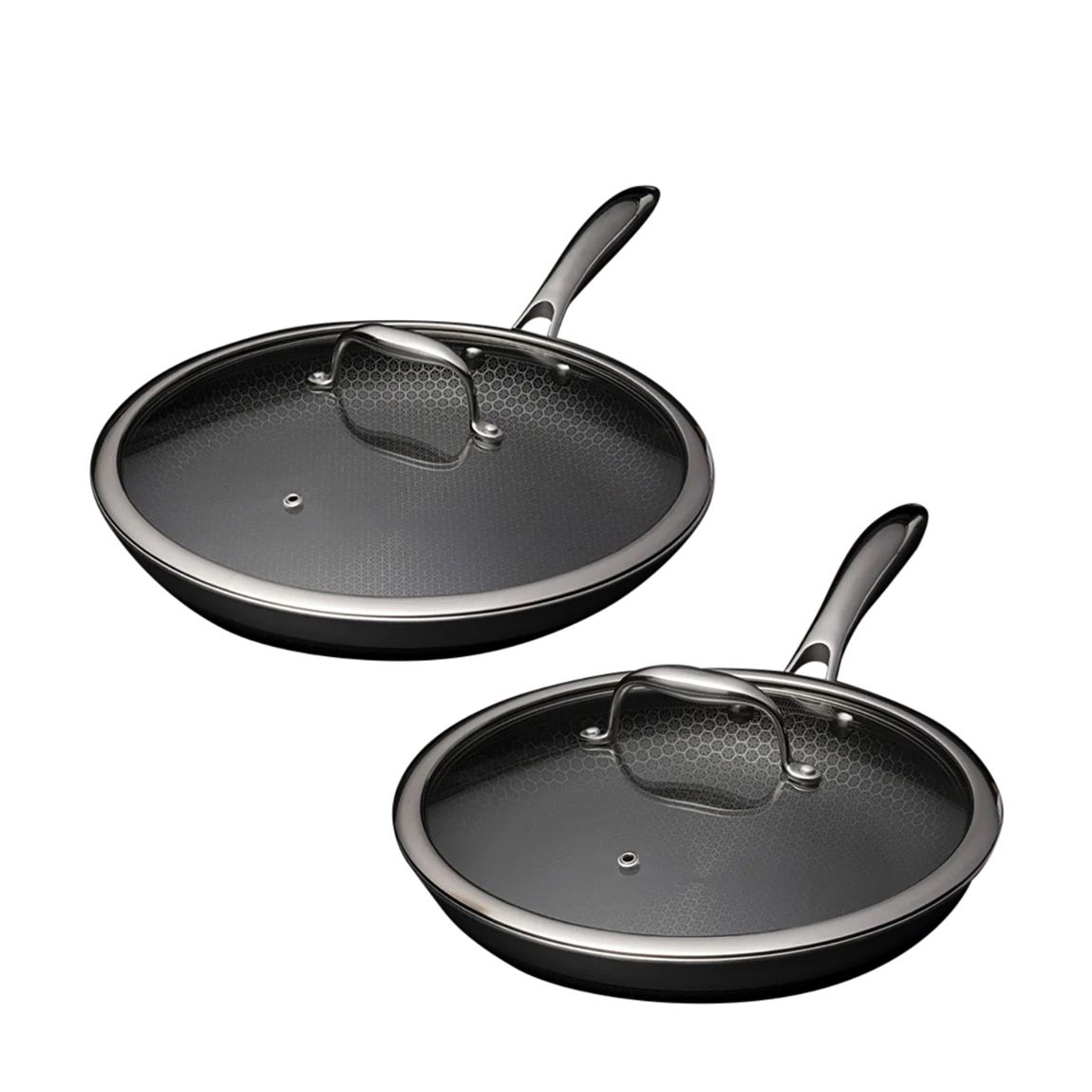 Set of 2 Hybrid Fry Pan with Lids, 30cm & 25.5cm main product photo
