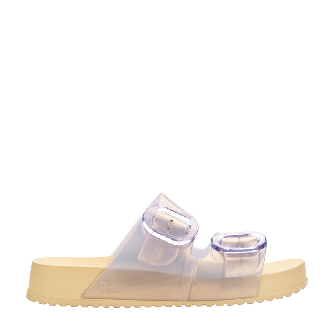Pearl/Yellow Cozy Double Buckle Slides main product photo
