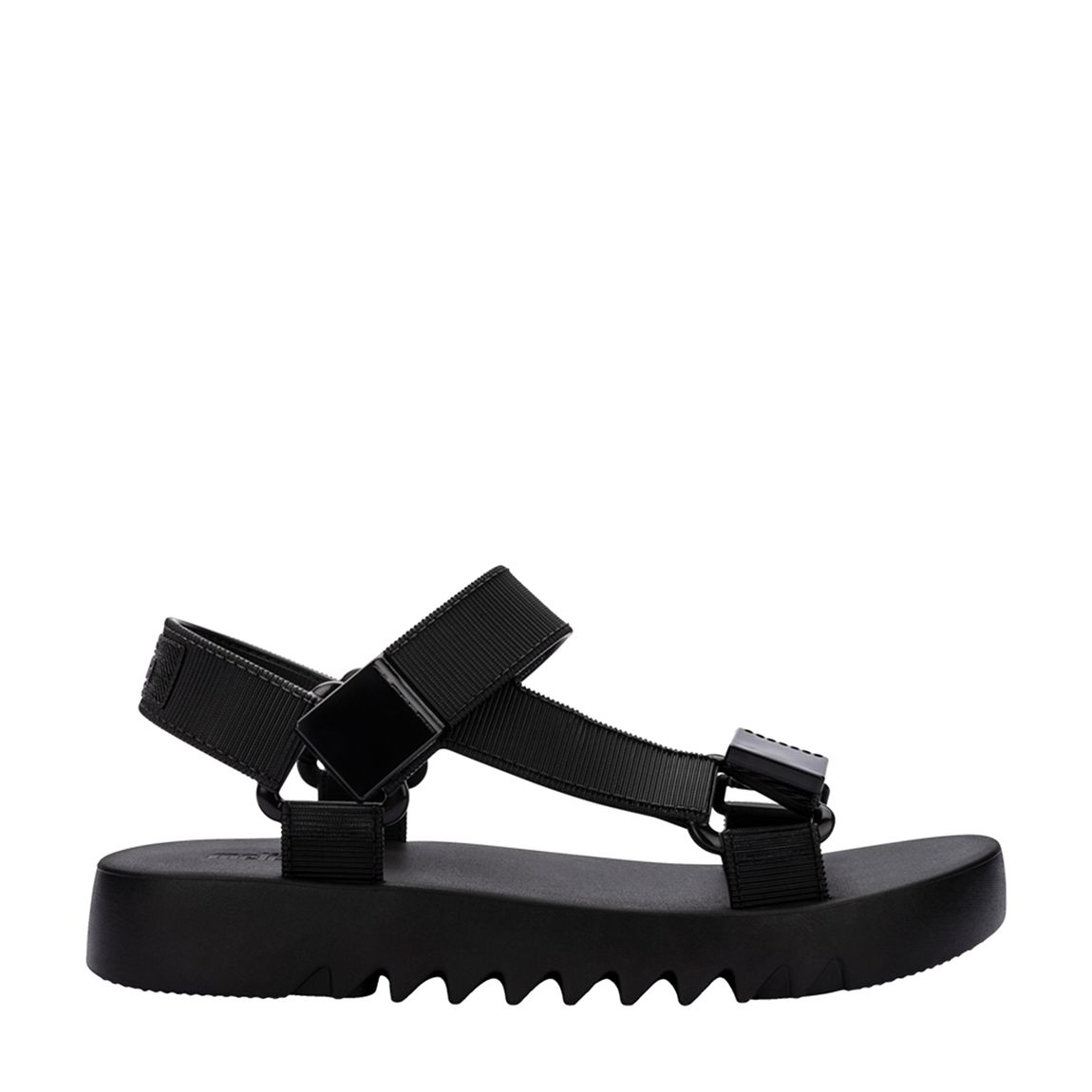 Black Flowing Papete Flat Sandals main product photo