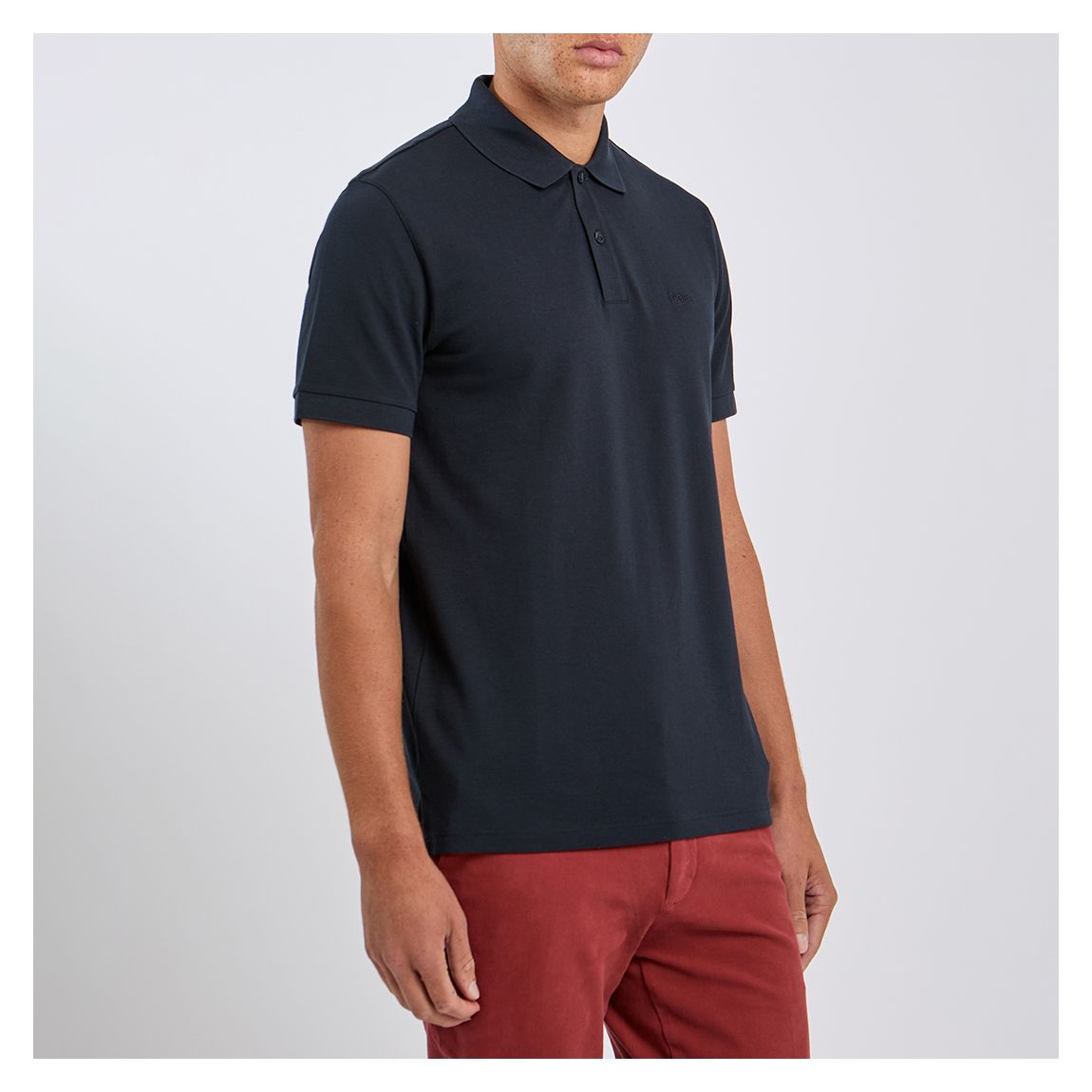 Navy Embroidered Pallas Cotton Polo Shirt main product photo