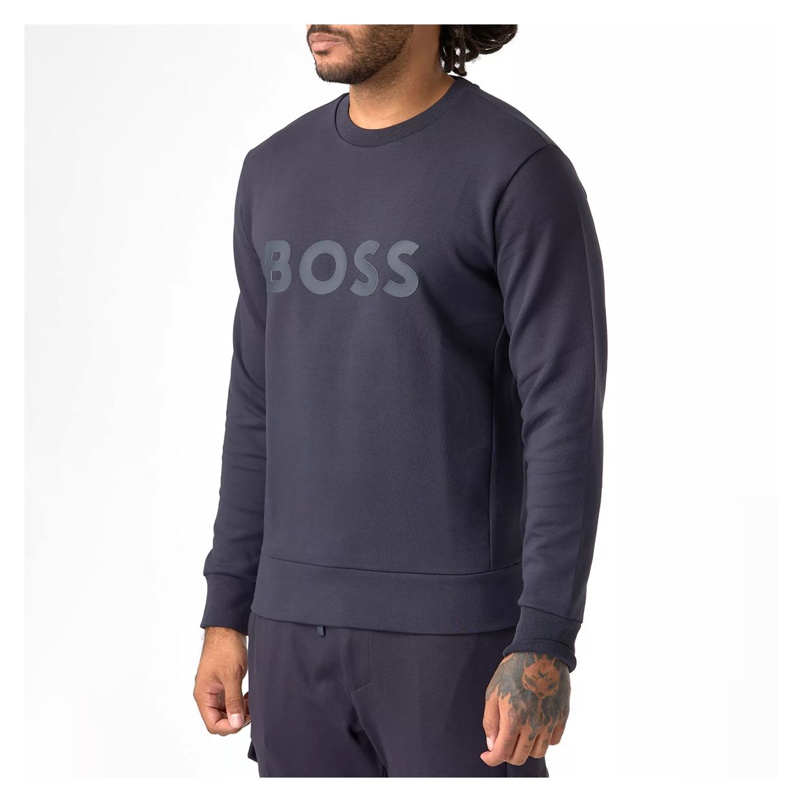 Navy Printed Logo Crew Neck Sweatshirt main product photo