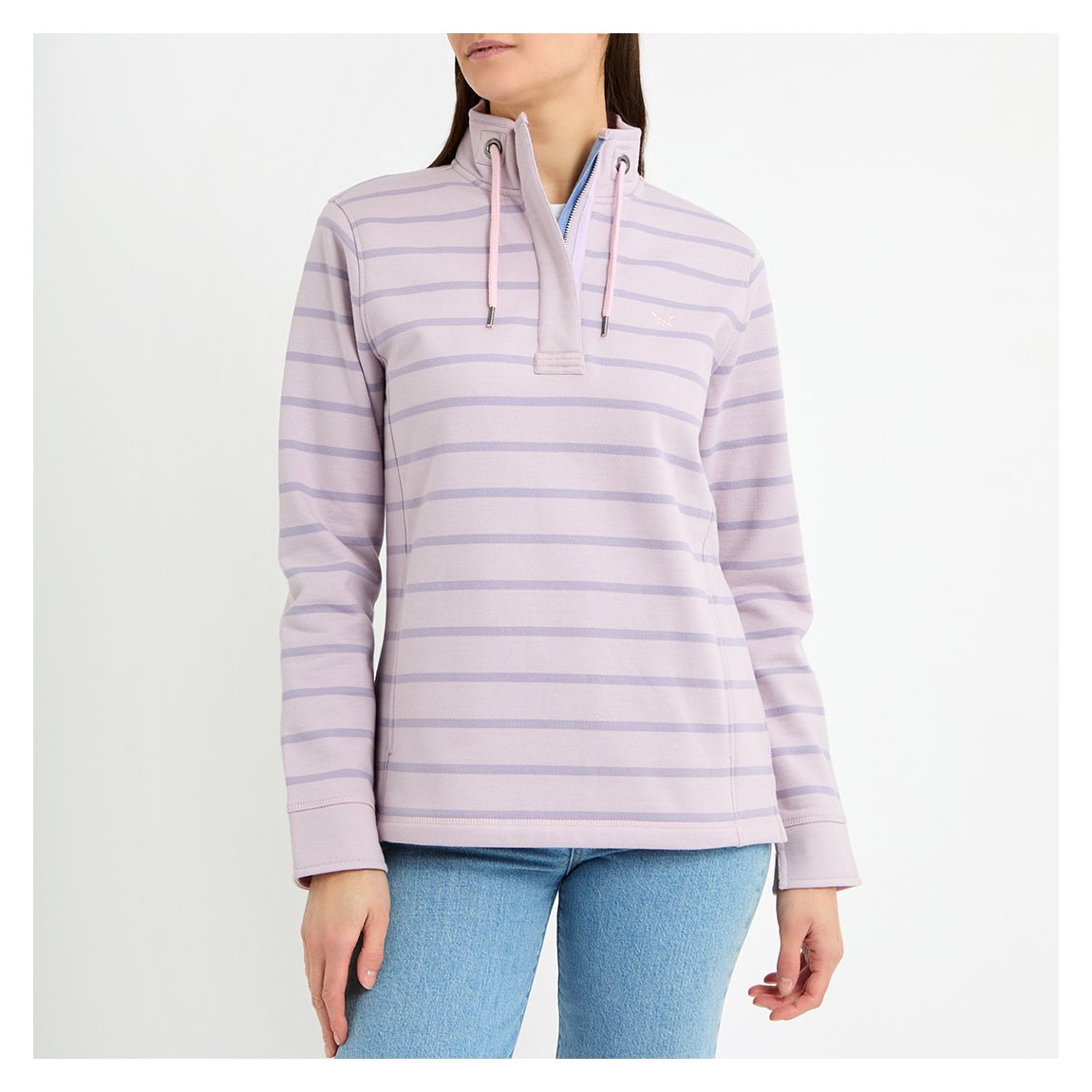Lilac Toggle Stripe Sweatshirt main product photo