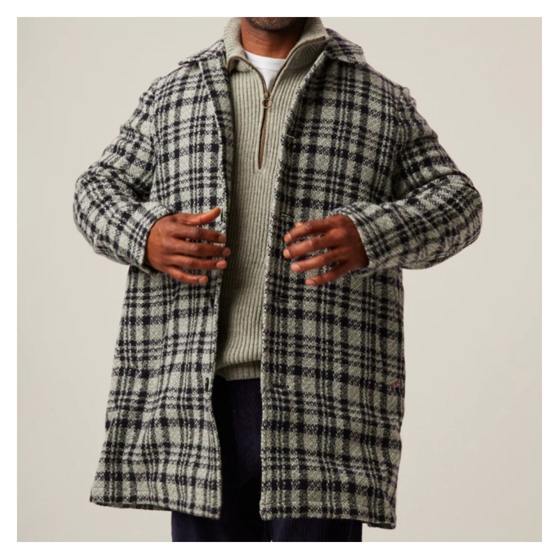 Grey/Black Check Wool Emerson Coat main product photo