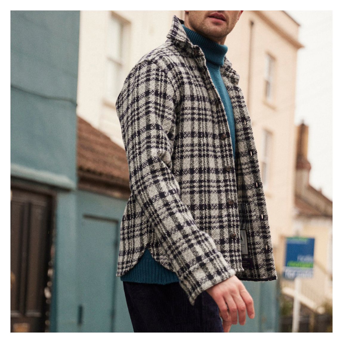Grey/Black Check Wool Overshirt main product photo