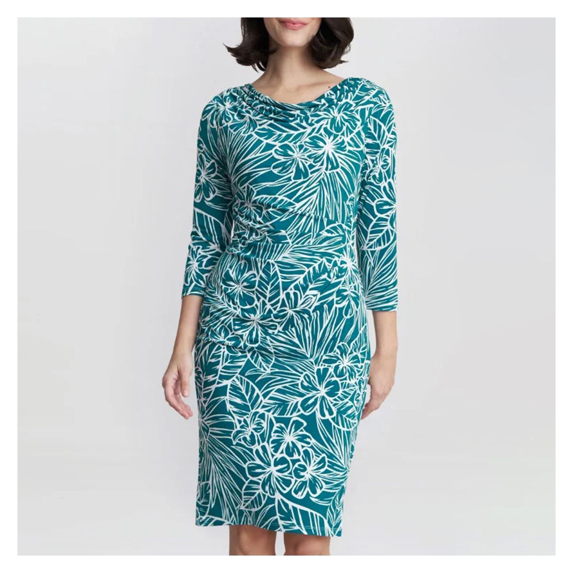 Adeline Printed Jersey Cowl Neck Dress main product photo