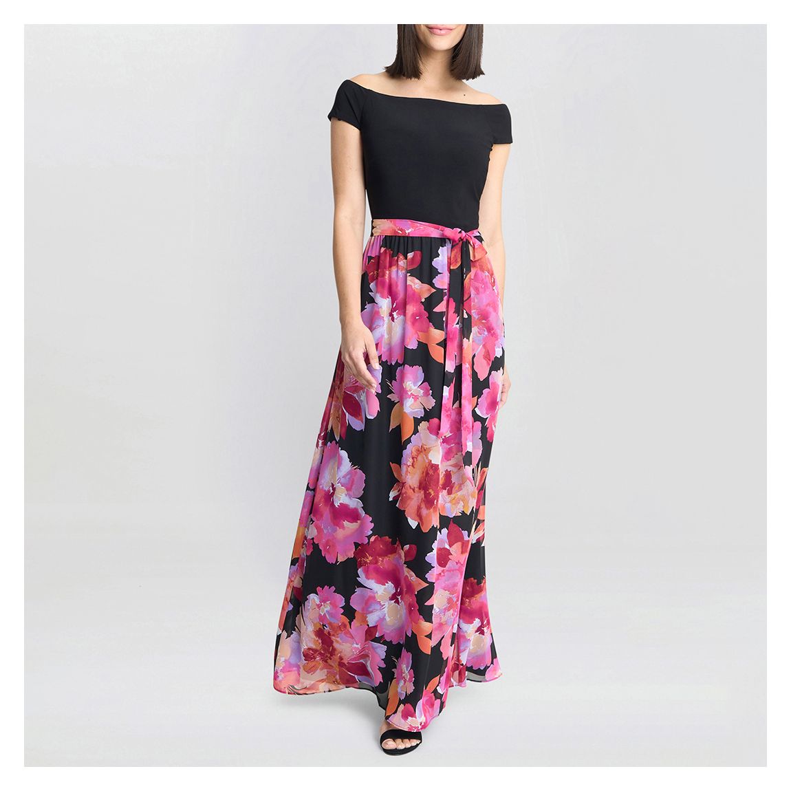 Ruth Printed Maxi Dress With Jersey Bodice main product photo