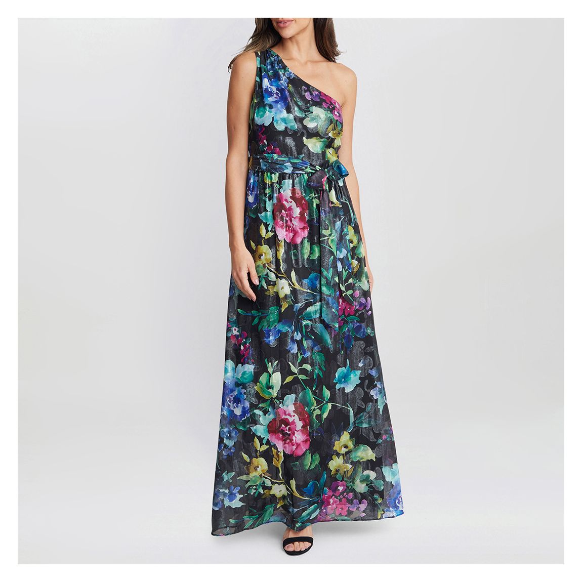 Rosie Printed One Shoulder Maxi With Tie Waist main product photo